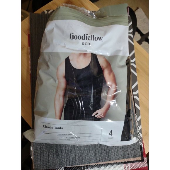 Mens Goodfellow Black XXL Pack Of 4 Classic Tank Tops Longer Length For Tucking - Picture 2 of 7